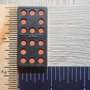 8:8 Vintage Whitman Replacement Domino Large Black Plastic Color Dots Domino…